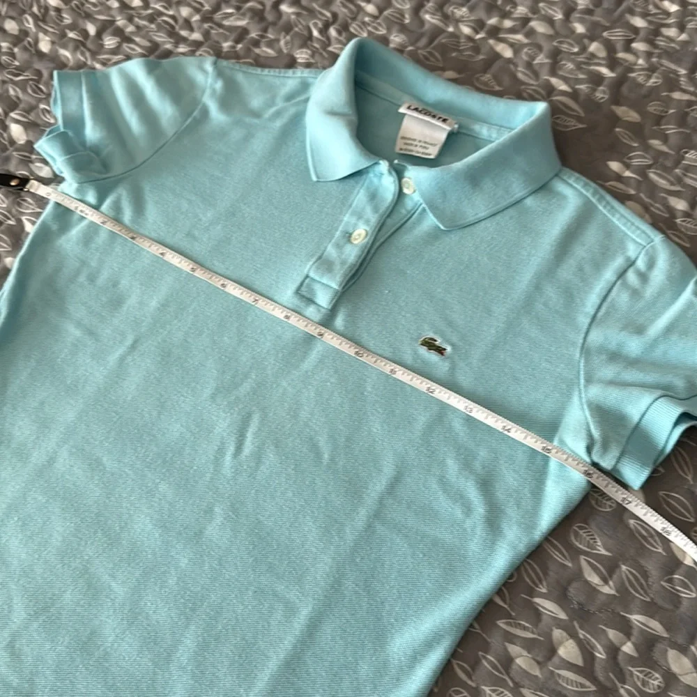 LACOSTE Girl’s Blue Polo Shirt, size Medium